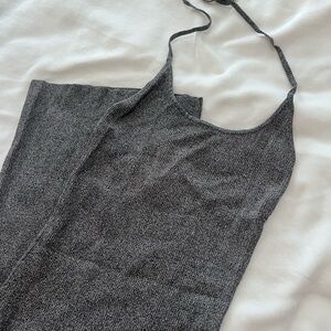Oh Polly Charcoal Knit Halter Dress